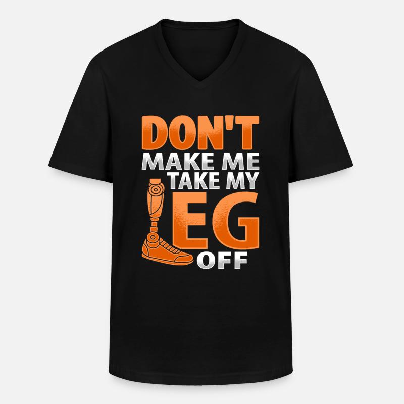 Amputiertes Bein Beinprothese Prothese Amputation - Männer-T-Shirt mit V-Ausschnitt - Schwarz
