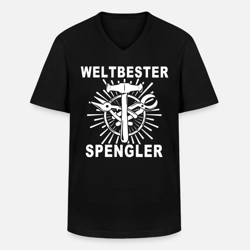 Spengler Beruf Bauspengler Sprüche - Männer-T-Shirt mit V-Ausschnitt - Schwarz