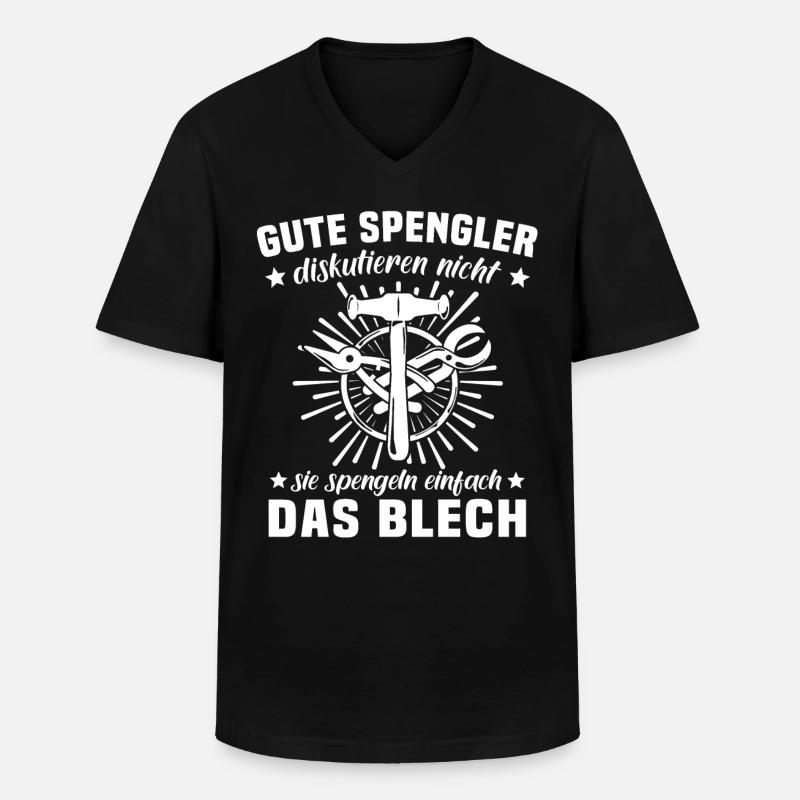 Spengler Bauspengler Karosseriespengler - Männer-T-Shirt mit V-Ausschnitt - Schwarz