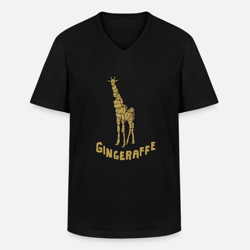 Tiere Ingwer "gingeraffer" Giraffe - Männer-T-Shirt mit V-Ausschnitt - Schwarz