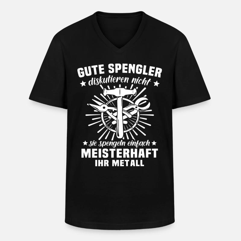 Spengler Spengeln Karosseriespengler - Männer-T-Shirt mit V-Ausschnitt - Schwarz