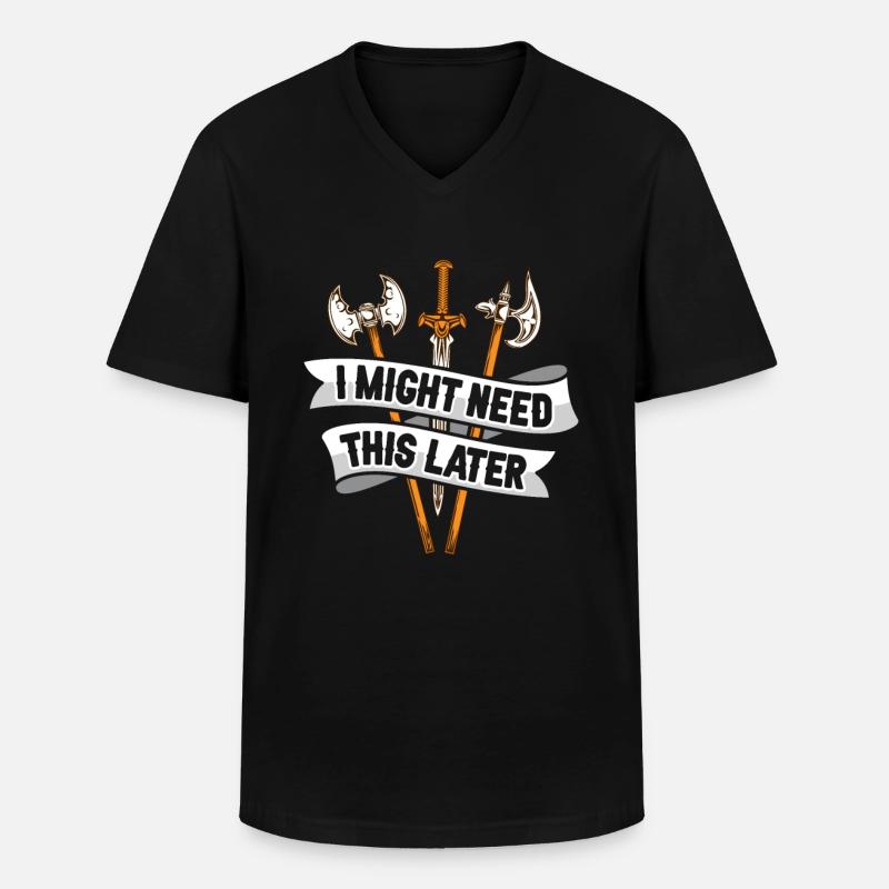 Larp Rpg Rollenspiel Design Larper - Männer-T-Shirt mit V-Ausschnitt - Schwarz