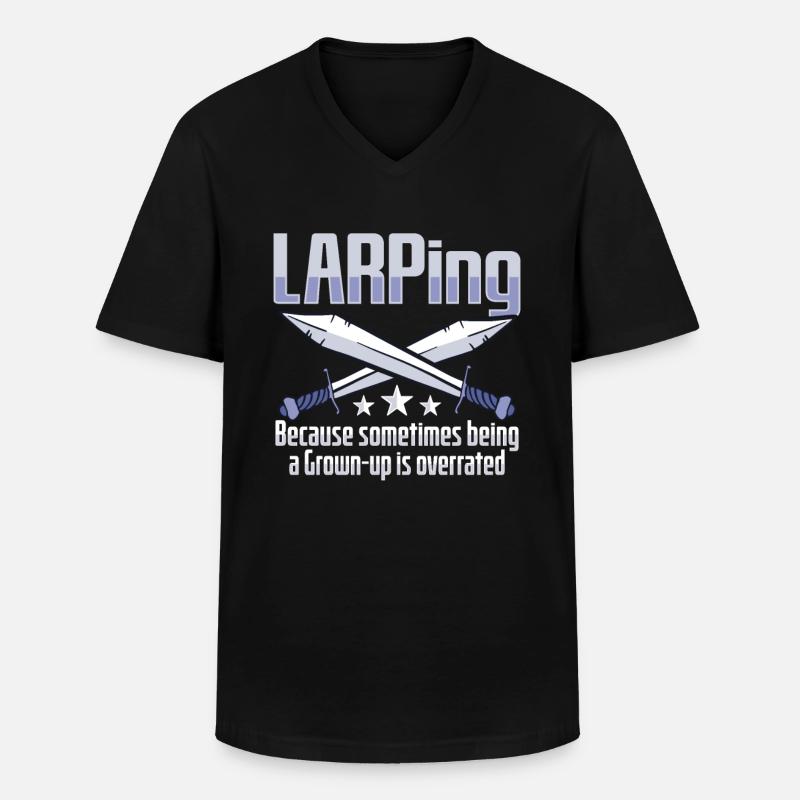 Larp Rpg Rollenspiel Design Larper - Männer-T-Shirt mit V-Ausschnitt - Schwarz