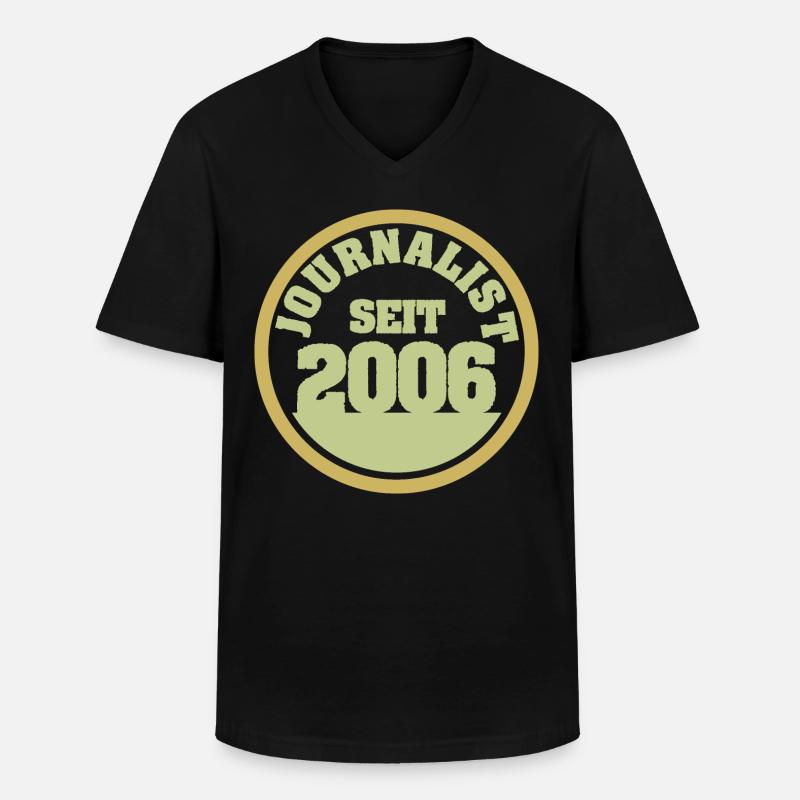 2006 - Männer-T-Shirt mit V-Ausschnitt - Schwarz