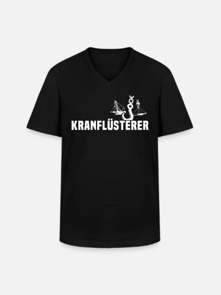 Kranführer Kran Kranfahrer - Männer-T-Shirt mit V-Ausschnitt - Schwarz