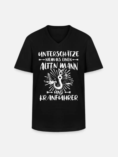 Kranfahrer Kranführer Kran Fahren - Männer-T-Shirt mit V-Ausschnitt - Schwarz