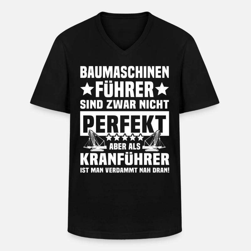 Kranfahrer Kranführer Kran - Männer-T-Shirt mit V-Ausschnitt - Schwarz