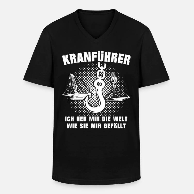 Kranfahrer Kranführer Kran - Männer-T-Shirt mit V-Ausschnitt - Schwarz
