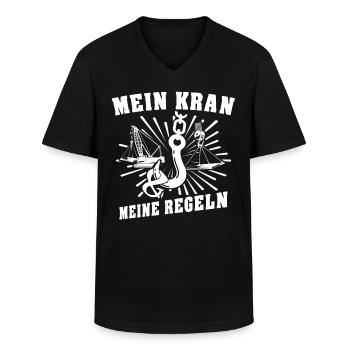Kranfuehrer Kran Kranfahrer - Männer-T-Shirt mit V-Ausschnitt - Schwarz - Vorne - AI Model Male 178 dark (178cm)