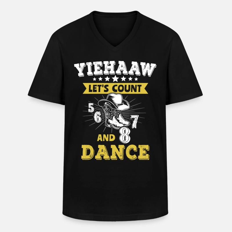 Line Dance Line Dancing - Männer-T-Shirt mit V-Ausschnitt - Schwarz