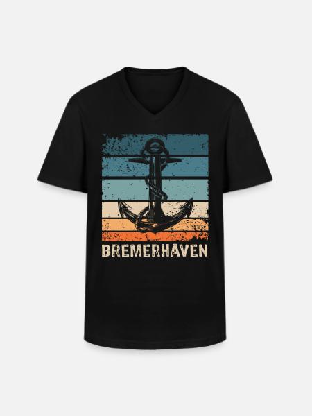Bremerhaven motif Bremerhavener - Men's V-Neck T-Shirt - black