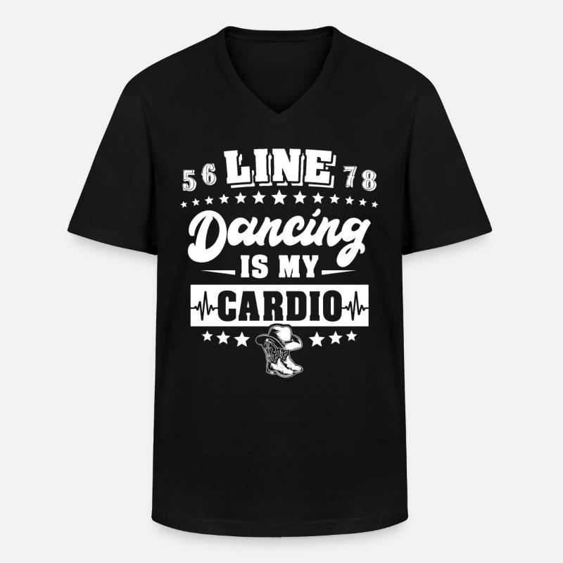Line Dancing Line Dance - Männer-T-Shirt mit V-Ausschnitt - Schwarz