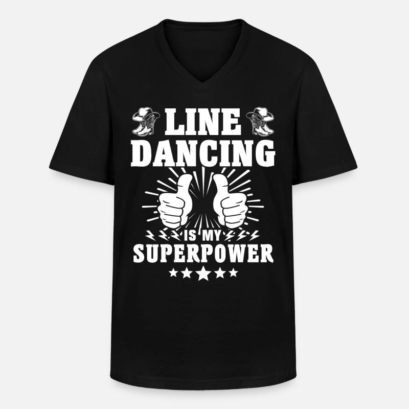 Line Dance Line Dancing - Männer-T-Shirt mit V-Ausschnitt - Schwarz