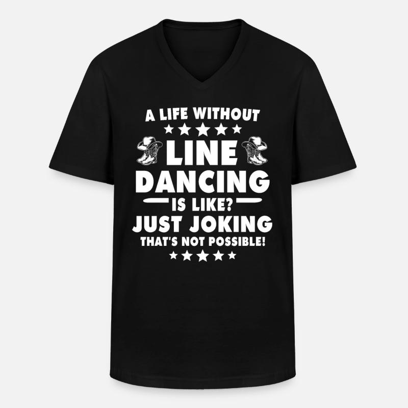 Line Dance Line Dancing - Men's V-Neck T-Shirt - black