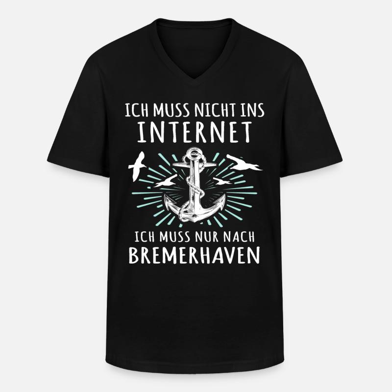Bremerhaven Bremerhavener - Männer-T-Shirt mit V-Ausschnitt - Schwarz