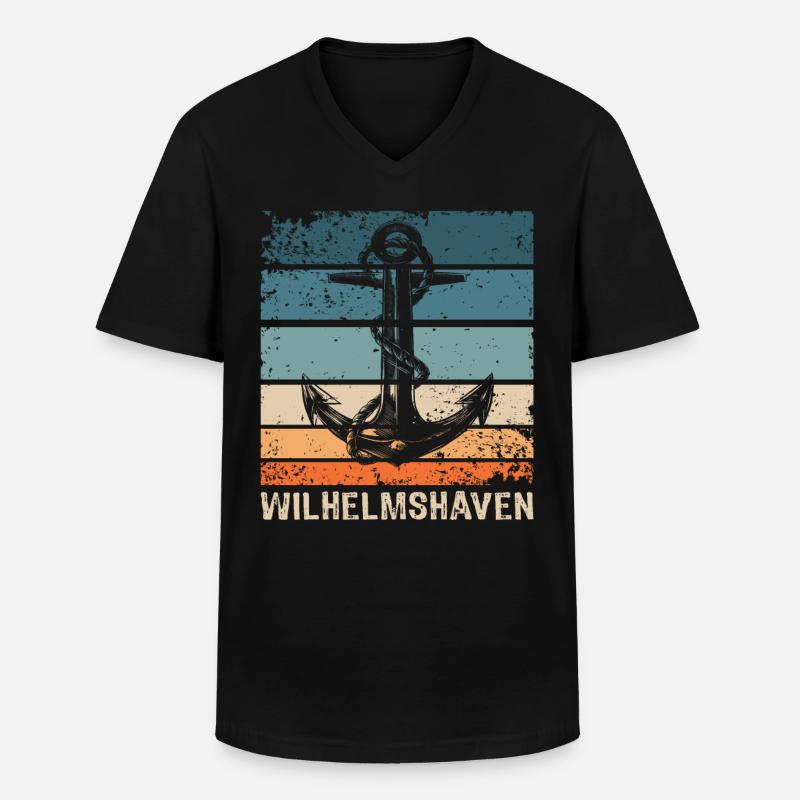 Wilhelmshaven Sprüche Wilhelmshavener Geschenk - Männer-T-Shirt mit V-Ausschnitt - Schwarz
