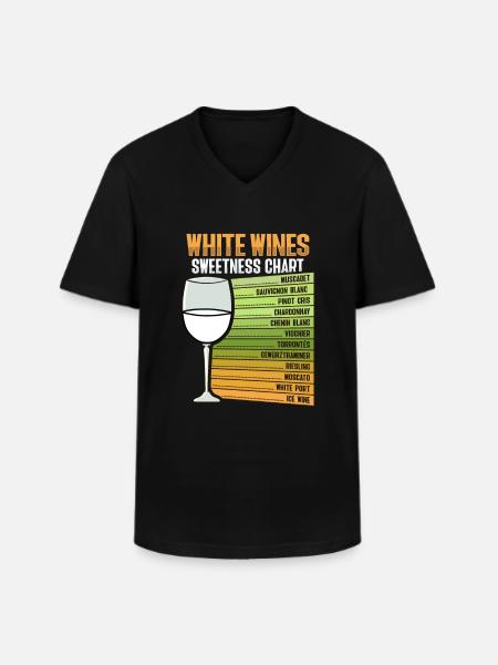 White Wine Sweetness Chart - Men's V-Neck T-Shirt - black