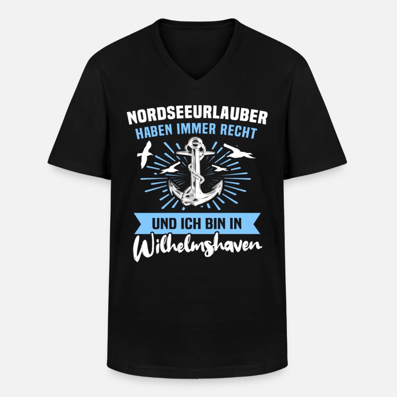Wilhelmshavener Wilhelmshaven - Männer-T-Shirt mit V-Ausschnitt - Schwarz