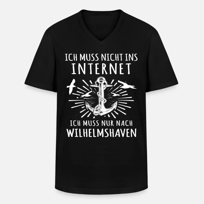 Wilhelmshaven - Männer-T-Shirt mit V-Ausschnitt - Schwarz
