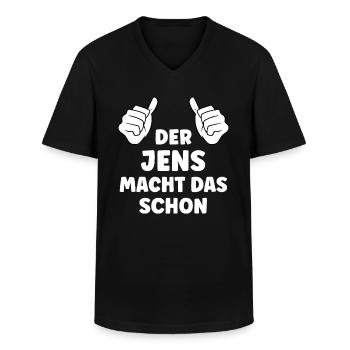 Jens Lustiger Spruch Vorname Name Jens - Männer-T-Shirt mit V-Ausschnitt - Schwarz - Vorne - AI Model Male 178 dark (178cm)