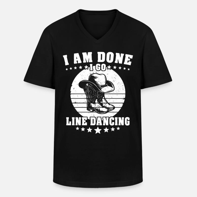 Line Dancing Line Dance - Männer-T-Shirt mit V-Ausschnitt - Schwarz