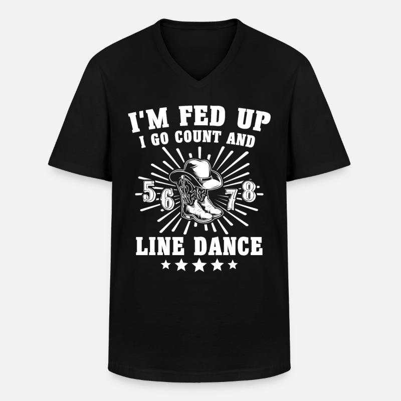 Line Dancing Line Dance - Men's V-Neck T-Shirt - black