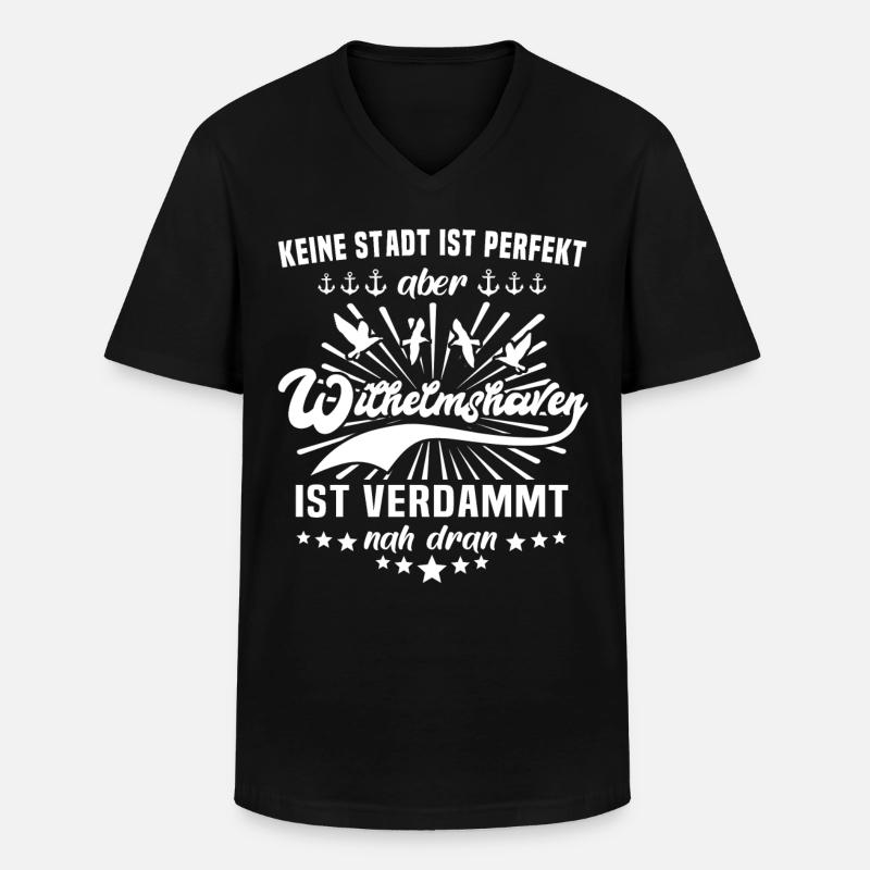 Wilhelmshaven Sprüche - Männer-T-Shirt mit V-Ausschnitt - Schwarz