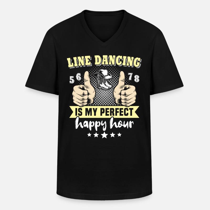 Line Dancing Perfect - Männer-T-Shirt mit V-Ausschnitt - Schwarz