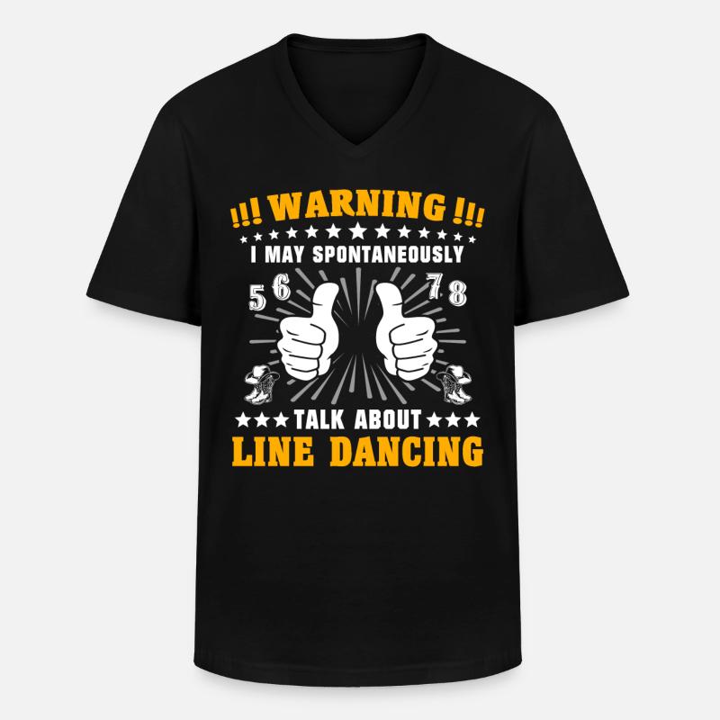 Line Dancing Talking - Männer-T-Shirt mit V-Ausschnitt - Schwarz
