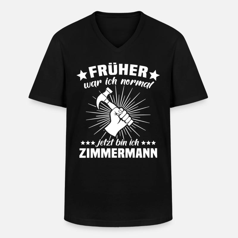 Zimmermann Beruf Zimmerer - Männer-T-Shirt mit V-Ausschnitt - Schwarz