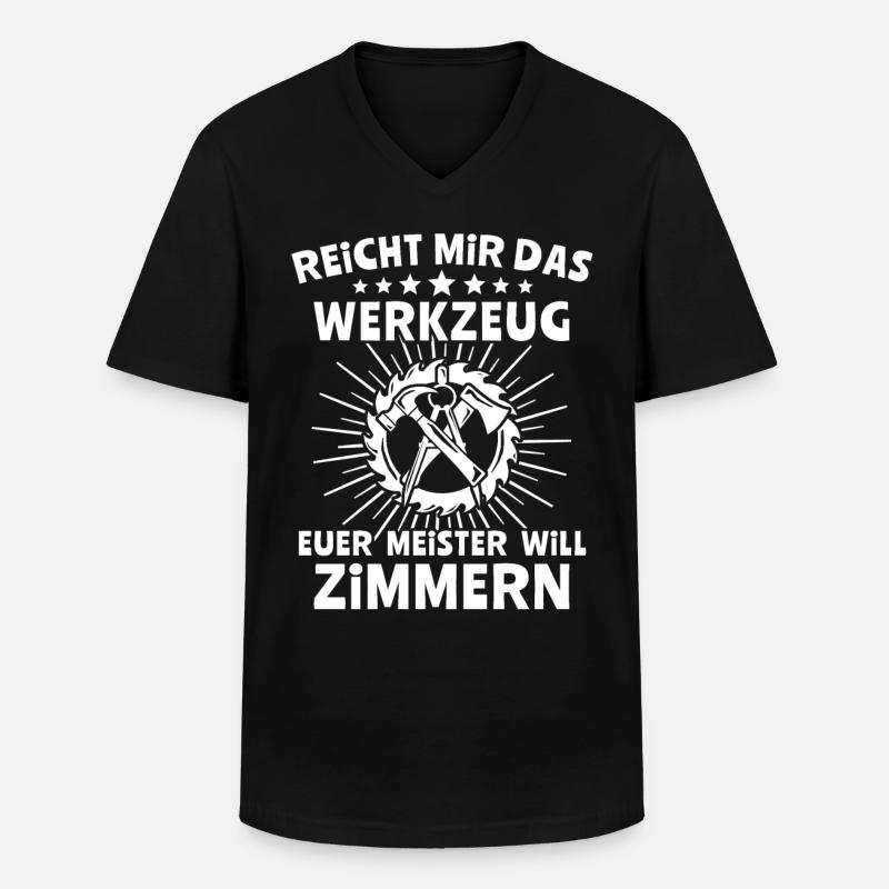 Zimmermann Beruf Zimmerer - Männer-T-Shirt mit V-Ausschnitt - Schwarz
