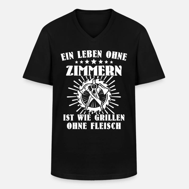 Zimmermann Beruf Zimmerer - Männer-T-Shirt mit V-Ausschnitt - Schwarz