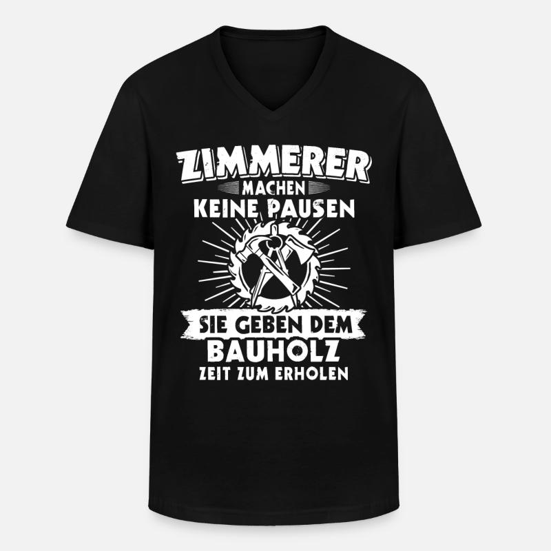 Zimmermann Zimmerer - Männer-T-Shirt mit V-Ausschnitt - Schwarz