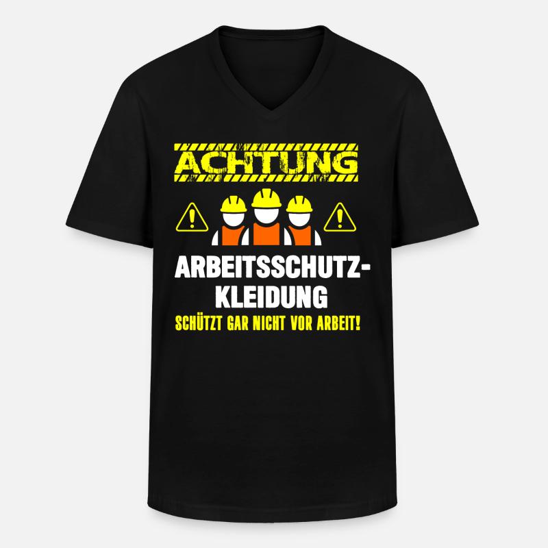 Arbeitsschutzkleidung - Männer-T-Shirt mit V-Ausschnitt - Schwarz