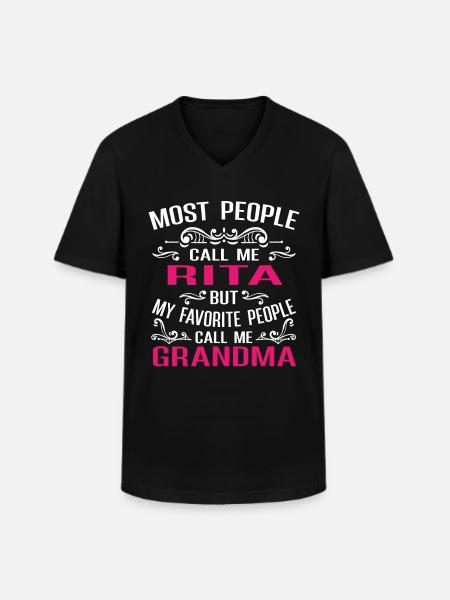 Rita Name Funny Personalized Grandma - Men's V-Neck T-Shirt - black