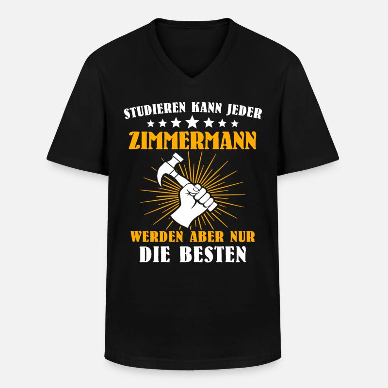 Zimmermann Bester Zimmerer Zimmerleute - Männer-T-Shirt mit V-Ausschnitt - Schwarz