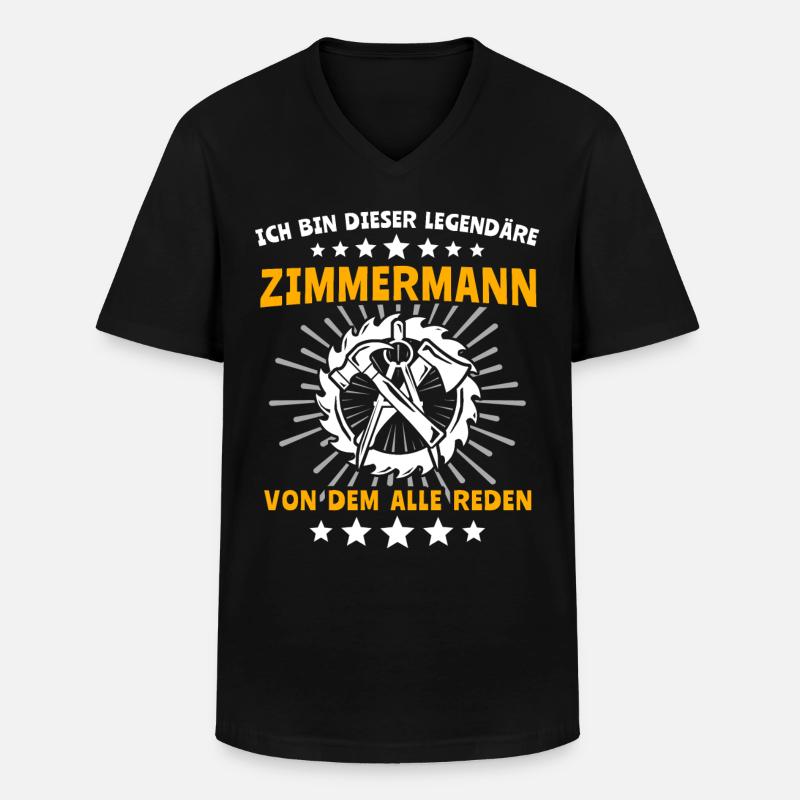 Zimmermann Job Zimmerer - Männer-T-Shirt mit V-Ausschnitt - Schwarz