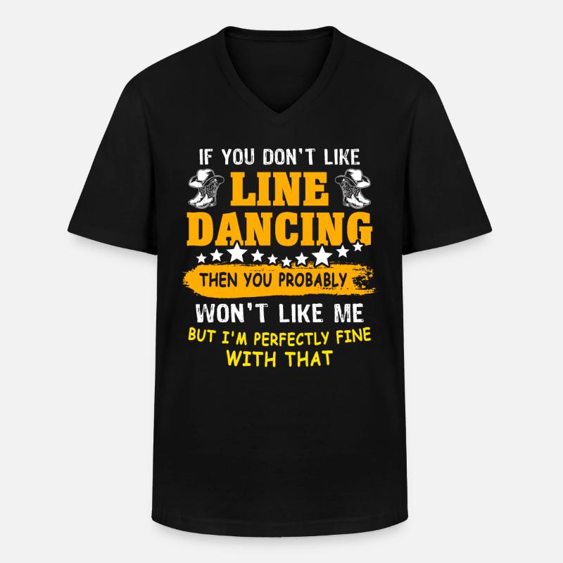 Line Dancer Line Dancing - Männer-T-Shirt mit V-Ausschnitt - Schwarz