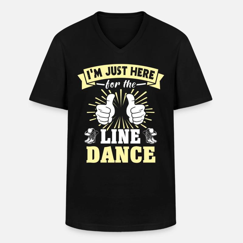 Line Dancer Line Dancing - Männer-T-Shirt mit V-Ausschnitt - Schwarz