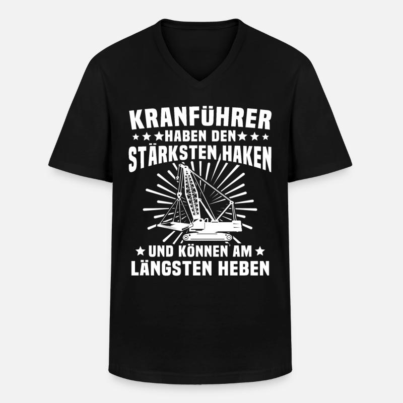 Kranfahrer Kranführer Kran - Männer-T-Shirt mit V-Ausschnitt - Schwarz