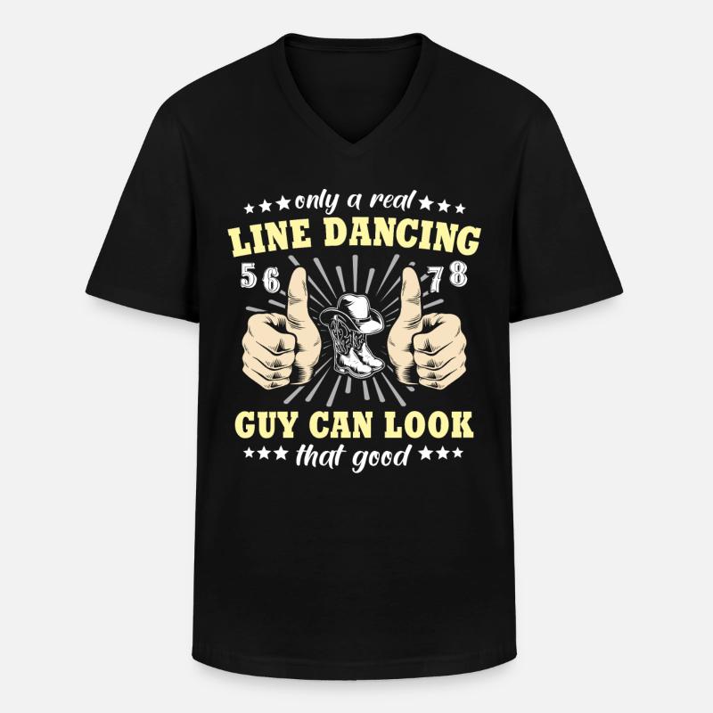 Line Dancing Geschenk - Männer-T-Shirt mit V-Ausschnitt - Schwarz