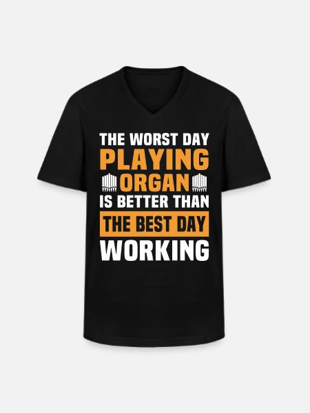 Organist Organist Orgel - Klassisk herre T-shirt med V-udskæring - sort