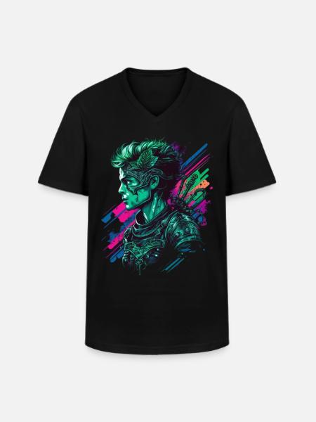 Cadeau synthwave de la Saint-Patrick - T-shirt col V Homme - noir