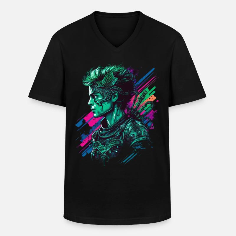 St Patricks Day synthwave Geschenk - Männer-T-Shirt mit V-Ausschnitt - Schwarz