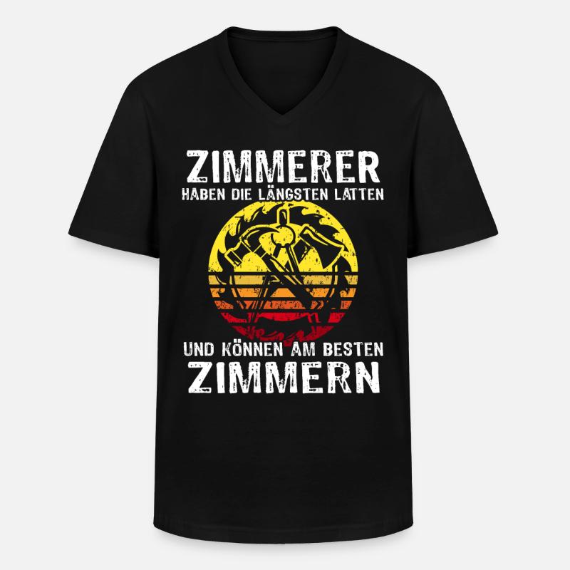 Zimmerer Sprüche Zimmermann - Männer-T-Shirt mit V-Ausschnitt - Schwarz