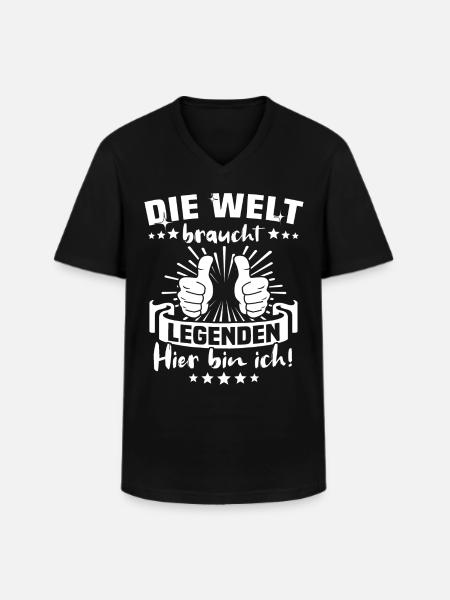 Legende Legenden - Männer-T-Shirt mit V-Ausschnitt - Schwarz