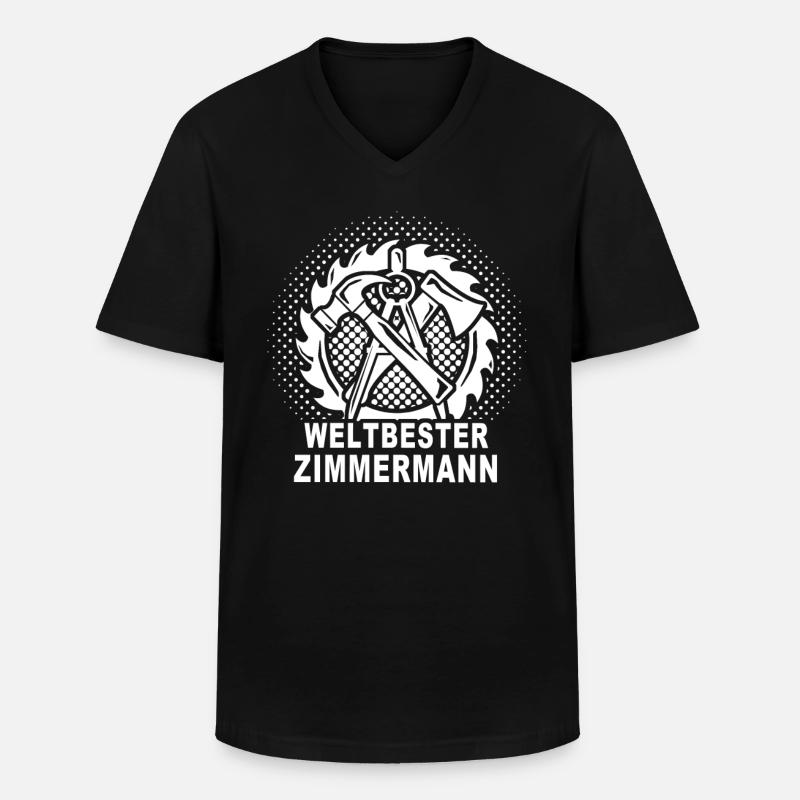 Zimmermann Zimmerer - Männer-T-Shirt mit V-Ausschnitt - Schwarz