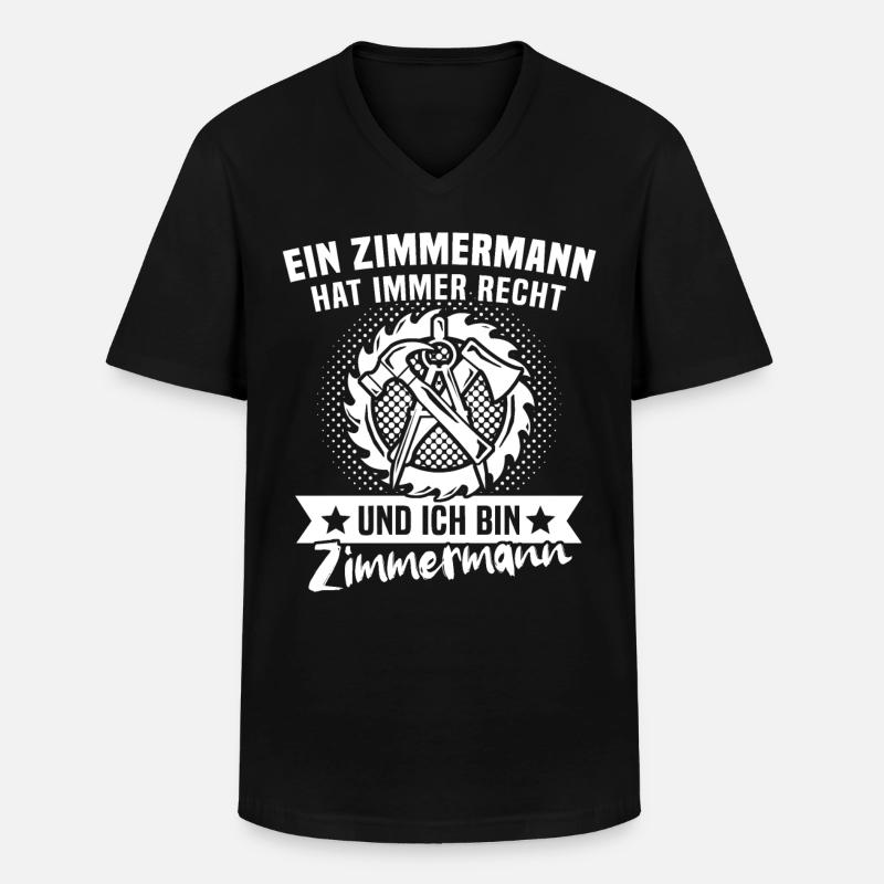 Zimmermann Zimmerer - Männer-T-Shirt mit V-Ausschnitt - Schwarz