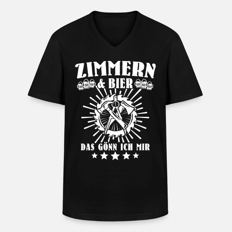 Zimmermann Zimmerer - Männer-T-Shirt mit V-Ausschnitt - Schwarz