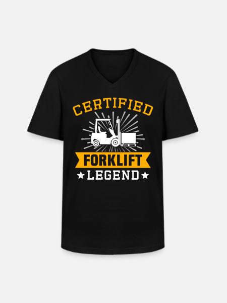Staplerfahrer Stapler Lagerist Gabelstapler - Männer-T-Shirt mit V-Ausschnitt - Schwarz